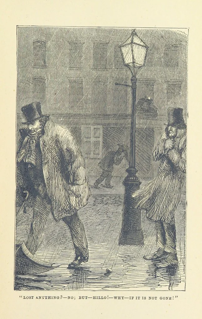 An illustration from The Poor Clerk and his Crooked Sixpence, 1874, leaf 15