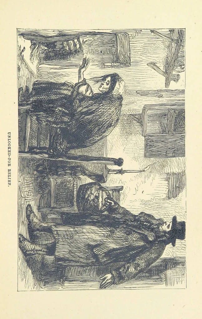 An illustration from The Poor Clerk and his Crooked Sixpence, 1874, leaf 99