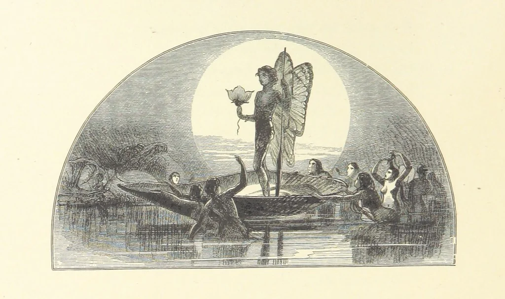 An illustration from Festival of Song: a series of Evenings with the Poets. Prepared by the author of “Salad for the Solitary” ... (F. Saunders). With ... pictures by Members of the National Academy of Design. Engraved by Bobbett and Hooper, 1866, leaf 148