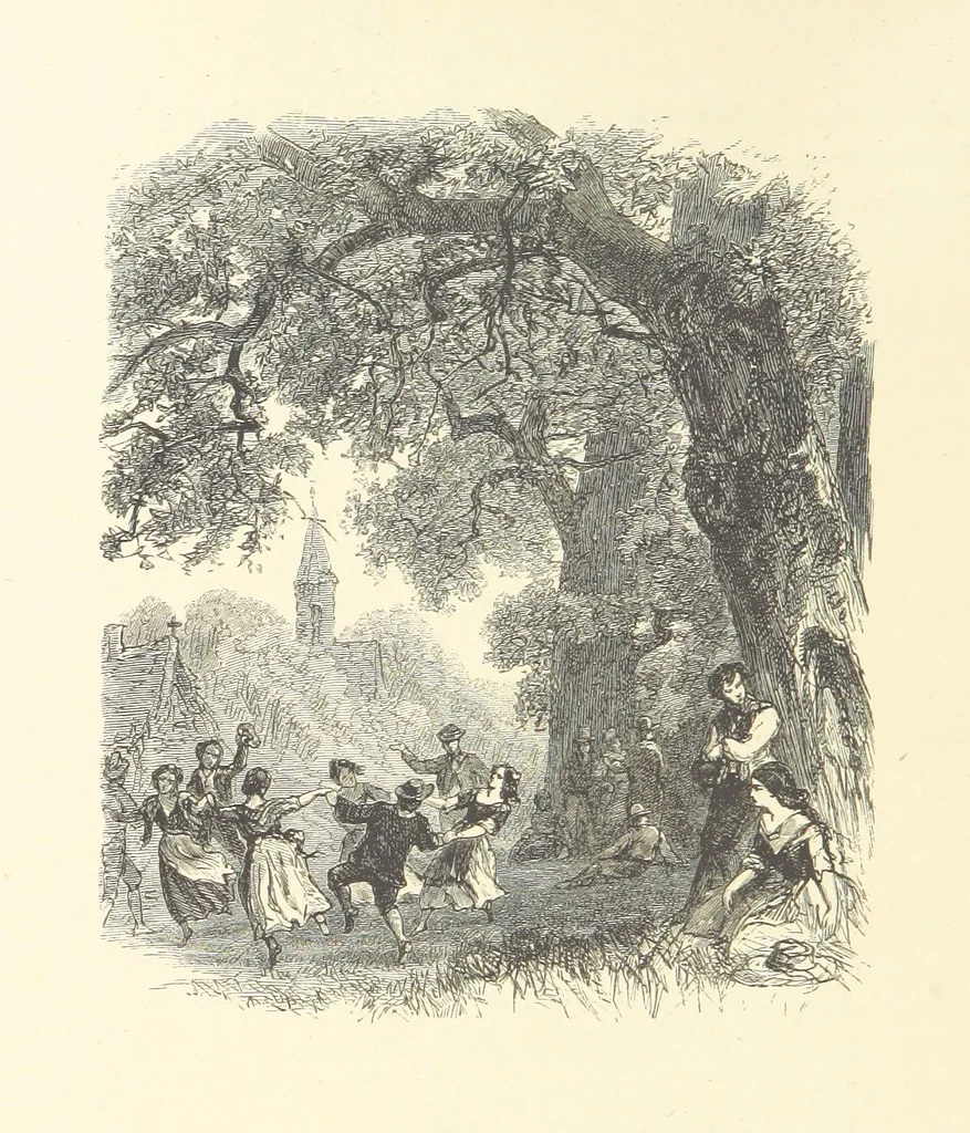 An illustration from Festival of Song: a series of Evenings with the Poets. Prepared by the author of “Salad for the Solitary” ... (F. Saunders). With ... pictures by Members of the National Academy of Design. Engraved by Bobbett and Hooper, 1866, leaf 156