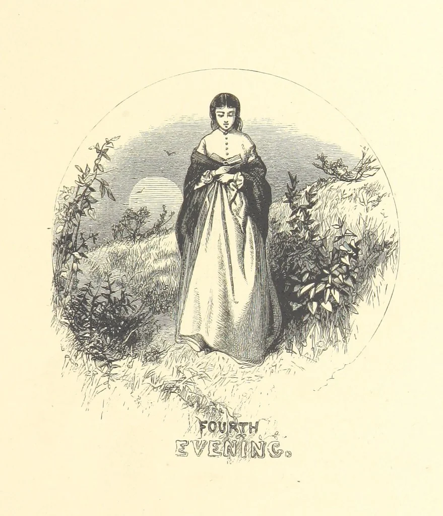 An illustration from Festival of Song: a series of Evenings with the Poets. Prepared by the author of “Salad for the Solitary” ... (F. Saunders). With ... pictures by Members of the National Academy of Design. Engraved by Bobbett and Hooper, 1866, leaf 183