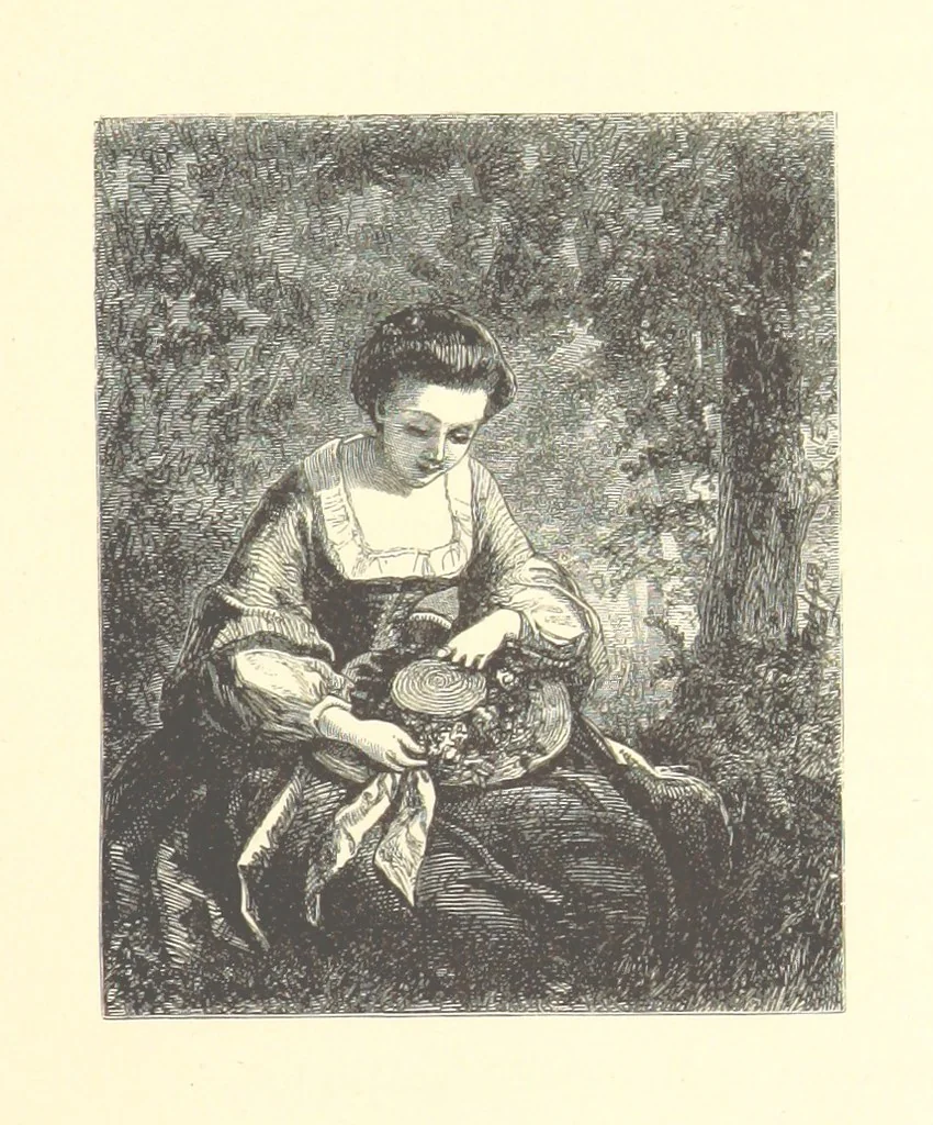 An illustration from Festival of Song: a series of Evenings with the Poets. Prepared by the author of “Salad for the Solitary” ... (F. Saunders). With ... pictures by Members of the National Academy of Design. Engraved by Bobbett and Hooper, 1866, leaf 229