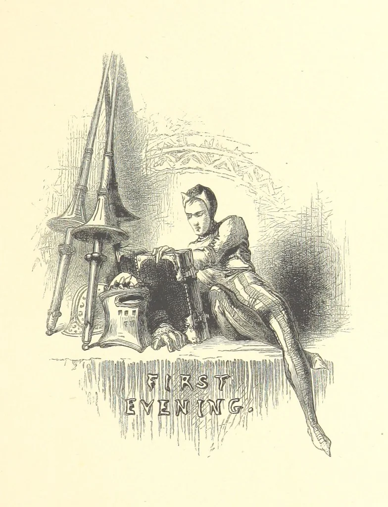 An illustration from Festival of Song: a series of Evenings with the Poets. Prepared by the author of “Salad for the Solitary” ... (F. Saunders). With ... pictures by Members of the National Academy of Design. Engraved by Bobbett and Hooper, 1866, leaf 23