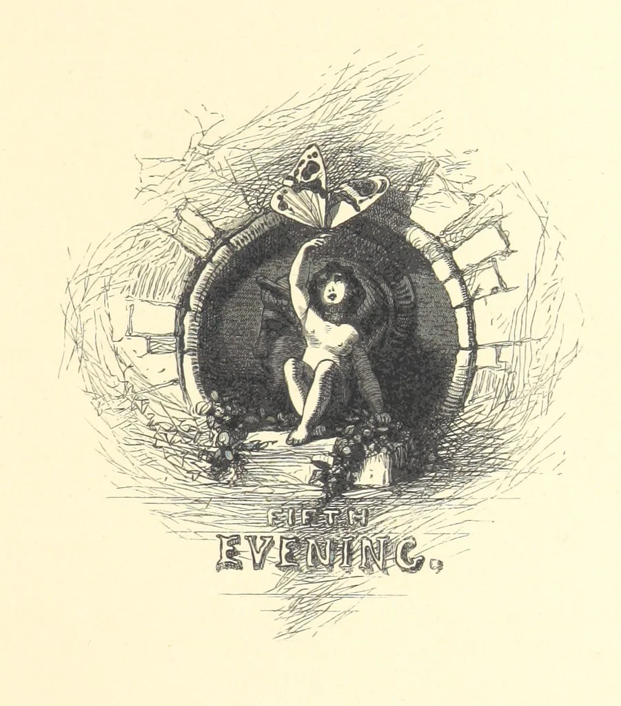 An illustration from Festival of Song: a series of Evenings with the Poets. Prepared by the author of “Salad for the Solitary” ... (F. Saunders). With ... pictures by Members of the National Academy of Design. Engraved by Bobbett and Hooper, 1866, leaf 257