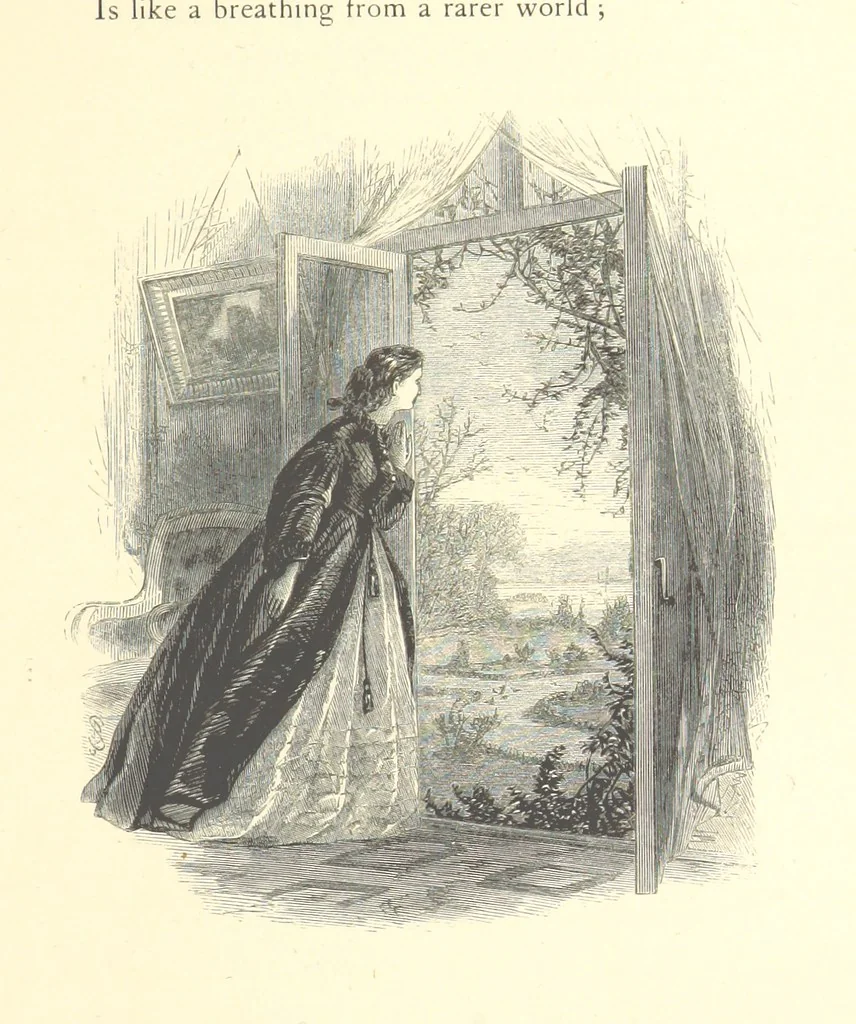An illustration from Festival of Song: a series of Evenings with the Poets. Prepared by the author of “Salad for the Solitary” ... (F. Saunders). With ... pictures by Members of the National Academy of Design. Engraved by Bobbett and Hooper, 1866, leaf 331