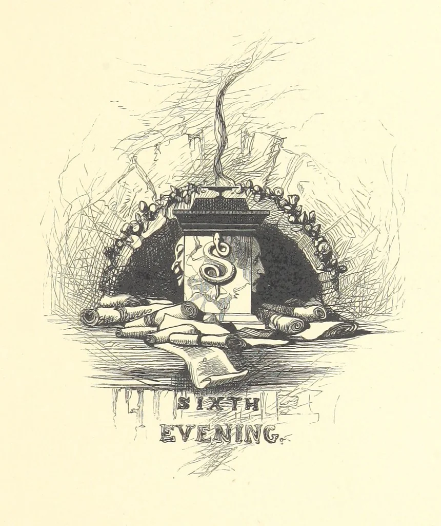An illustration from Festival of Song: a series of Evenings with the Poets. Prepared by the author of “Salad for the Solitary” ... (F. Saunders). With ... pictures by Members of the National Academy of Design. Engraved by Bobbett and Hooper, 1866, leaf 335