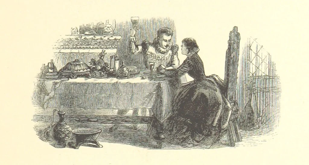 An illustration from Festival of Song: a series of Evenings with the Poets. Prepared by the author of “Salad for the Solitary” ... (F. Saunders). With ... pictures by Members of the National Academy of Design. Engraved by Bobbett and Hooper, 1866, leaf 55