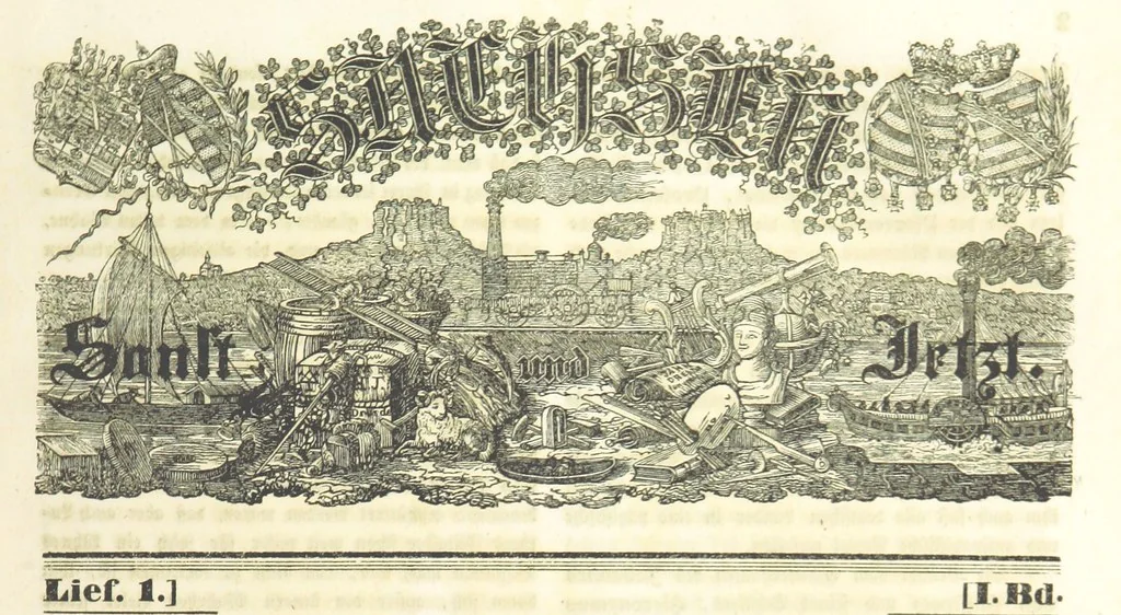 An illustration from Sachsen sonst und jetzt. Historisches Werk ... Mit Beiträgen von W. Schäfer, C. A. L. Friedrich, F. Lubojatzky u. m. A. Nebst 54 lithographirten Beilagen, 1847, leaf 11