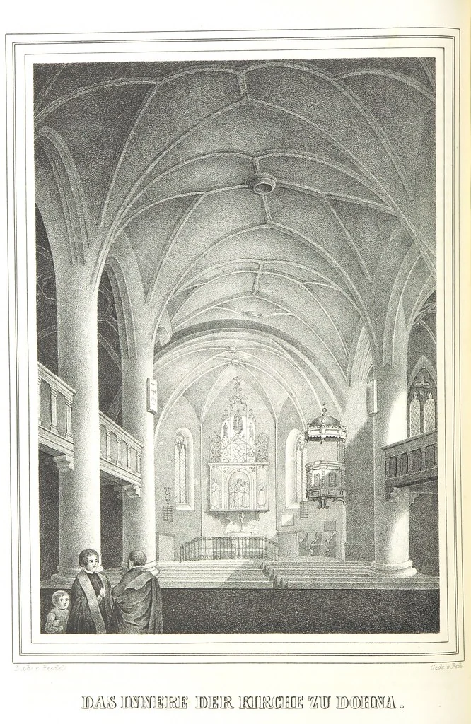 An illustration from Sachsen sonst und jetzt. Historisches Werk ... Mit Beiträgen von W. Schäfer, C. A. L. Friedrich, F. Lubojatzky u. m. A. Nebst 54 lithographirten Beilagen, 1847, leaf 112