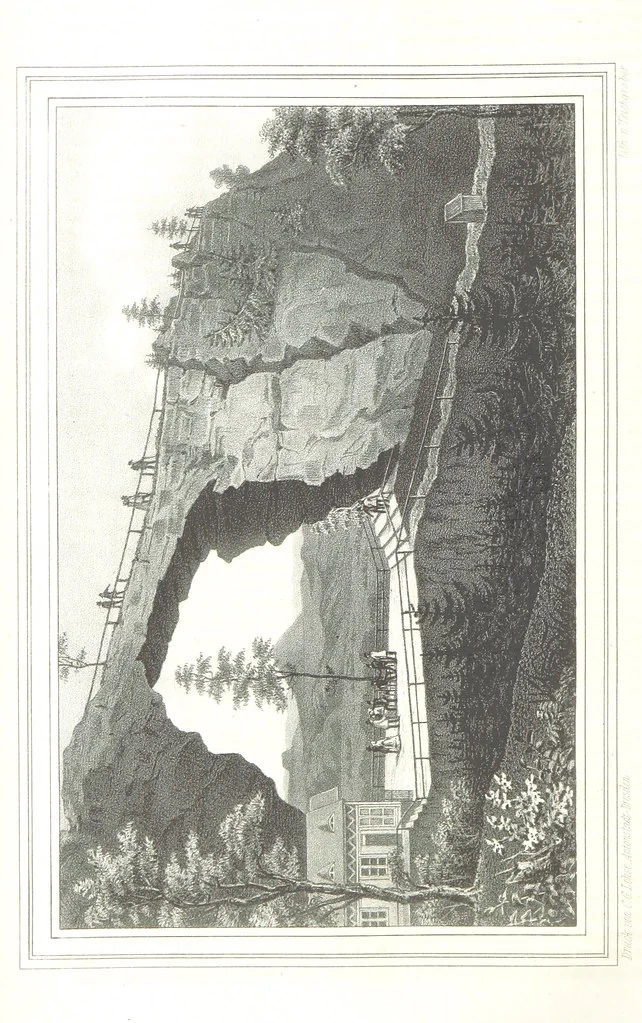 An illustration from Sachsen sonst und jetzt. Historisches Werk ... Mit Beiträgen von W. Schäfer, C. A. L. Friedrich, F. Lubojatzky u. m. A. Nebst 54 lithographirten Beilagen, 1847, leaf 18