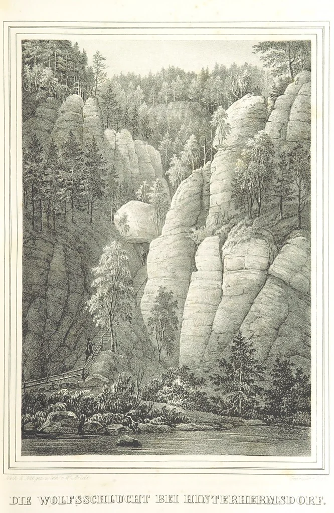 An illustration from Sachsen sonst und jetzt. Historisches Werk ... Mit Beiträgen von W. Schäfer, C. A. L. Friedrich, F. Lubojatzky u. m. A. Nebst 54 lithographirten Beilagen, 1847, leaf 223
