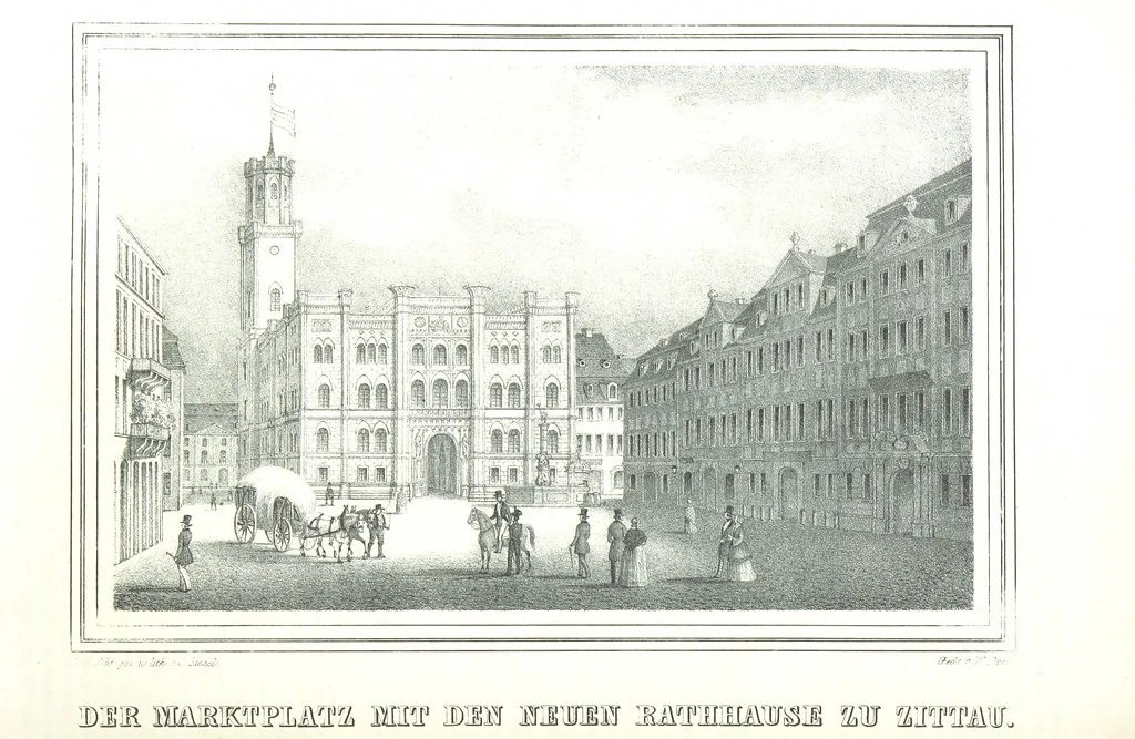 An illustration from Sachsen sonst und jetzt. Historisches Werk ... Mit Beiträgen von W. Schäfer, C. A. L. Friedrich, F. Lubojatzky u. m. A. Nebst 54 lithographirten Beilagen, 1847, leaf 238