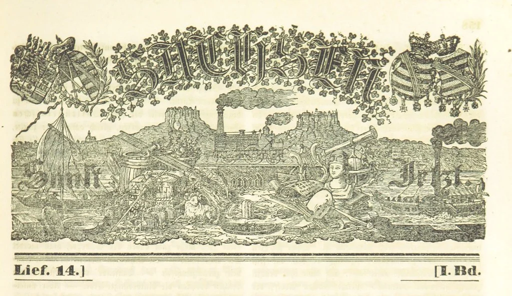 An illustration from Sachsen sonst und jetzt. Historisches Werk ... Mit Beiträgen von W. Schäfer, C. A. L. Friedrich, F. Lubojatzky u. m. A. Nebst 54 lithographirten Beilagen, 1847, leaf 243