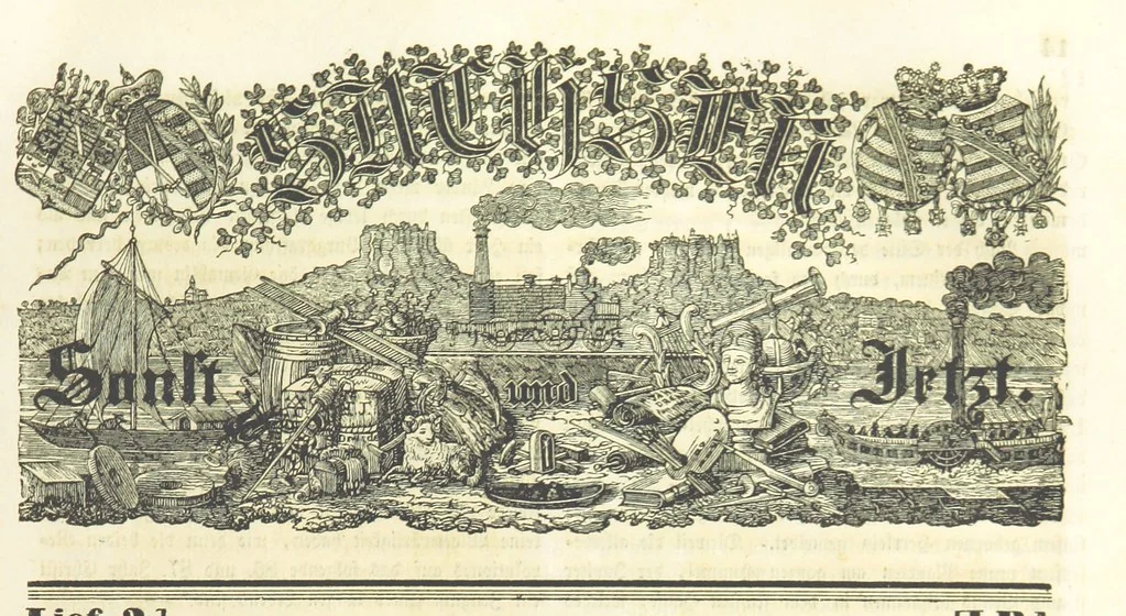 An illustration from Sachsen sonst und jetzt. Historisches Werk ... Mit Beiträgen von W. Schäfer, C. A. L. Friedrich, F. Lubojatzky u. m. A. Nebst 54 lithographirten Beilagen, 1847, leaf 29