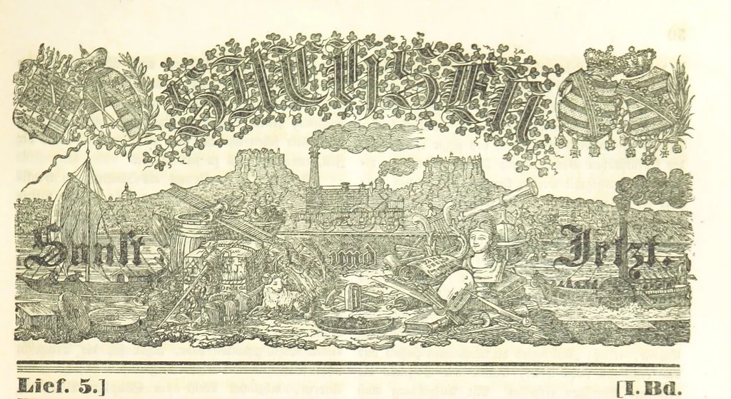 An illustration from Sachsen sonst und jetzt. Historisches Werk ... Mit Beiträgen von W. Schäfer, C. A. L. Friedrich, F. Lubojatzky u. m. A. Nebst 54 lithographirten Beilagen, 1847, leaf 79