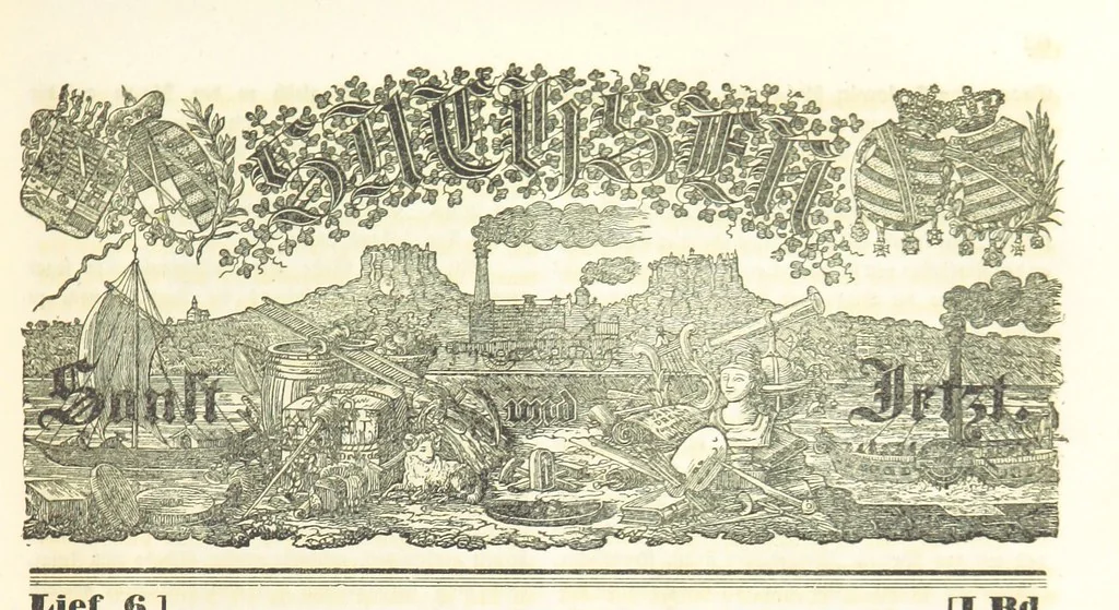 An illustration from Sachsen sonst und jetzt. Historisches Werk ... Mit Beiträgen von W. Schäfer, C. A. L. Friedrich, F. Lubojatzky u. m. A. Nebst 54 lithographirten Beilagen, 1847, leaf 99