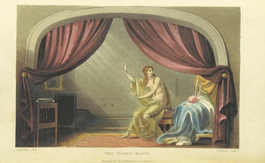 An illustration from Poetical Sketches of Scarborough [By J. P., i.e. J. B. Papworth, W., i.e. F. Wrangham, and W. Combe]: illustrated by twenty-one engravings ... coloured from original designs, made ... by J. Green, and etched by T. Rowlandson. The second edition, 1813, leaf 118