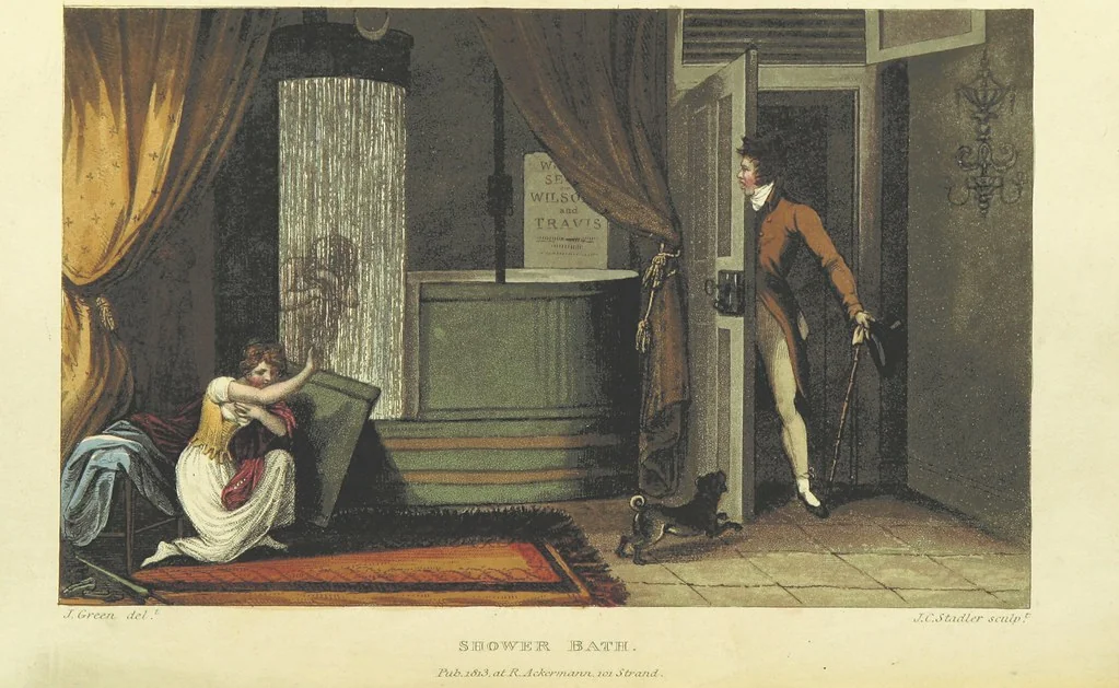 An illustration from Poetical Sketches of Scarborough [By J. P., i.e. J. B. Papworth, W., i.e. F. Wrangham, and W. Combe]: illustrated by twenty-one engravings ... coloured from original designs, made ... by J. Green, and etched by T. Rowlandson. The second edition, 1813, leaf 188