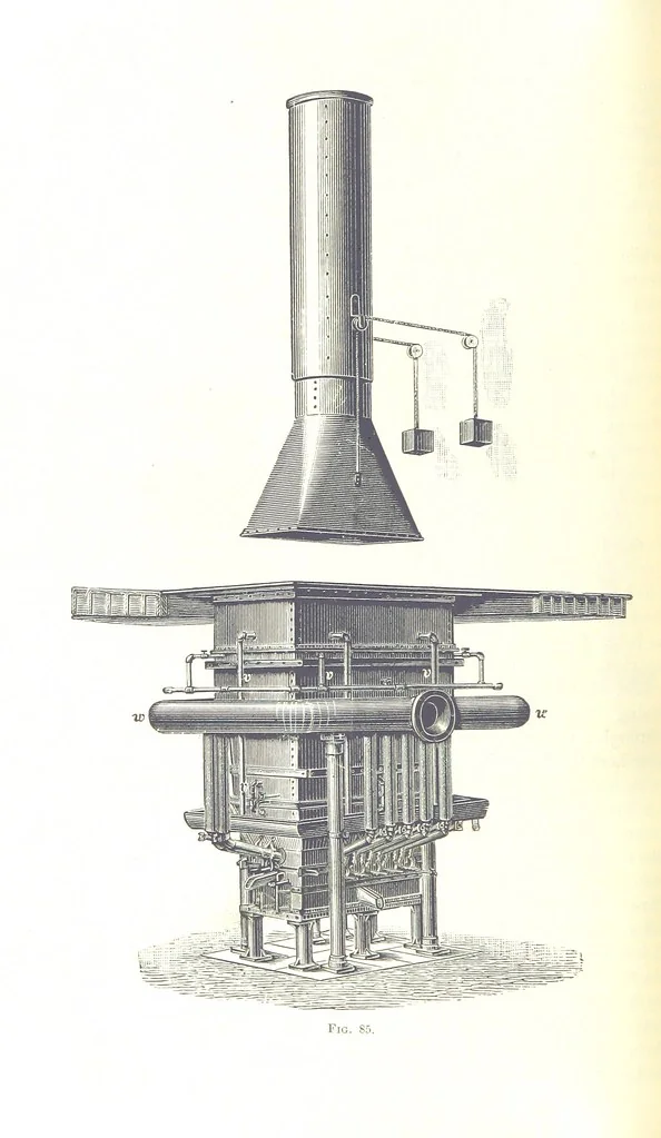 An illustration from Handbook of Metallurgy ... Translated by H. Louis, 1898, leaf 126
