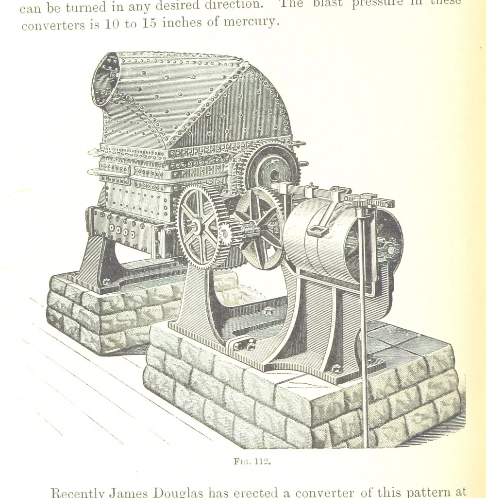 An illustration from Handbook of Metallurgy ... Translated by H. Louis, 1898, leaf 182
