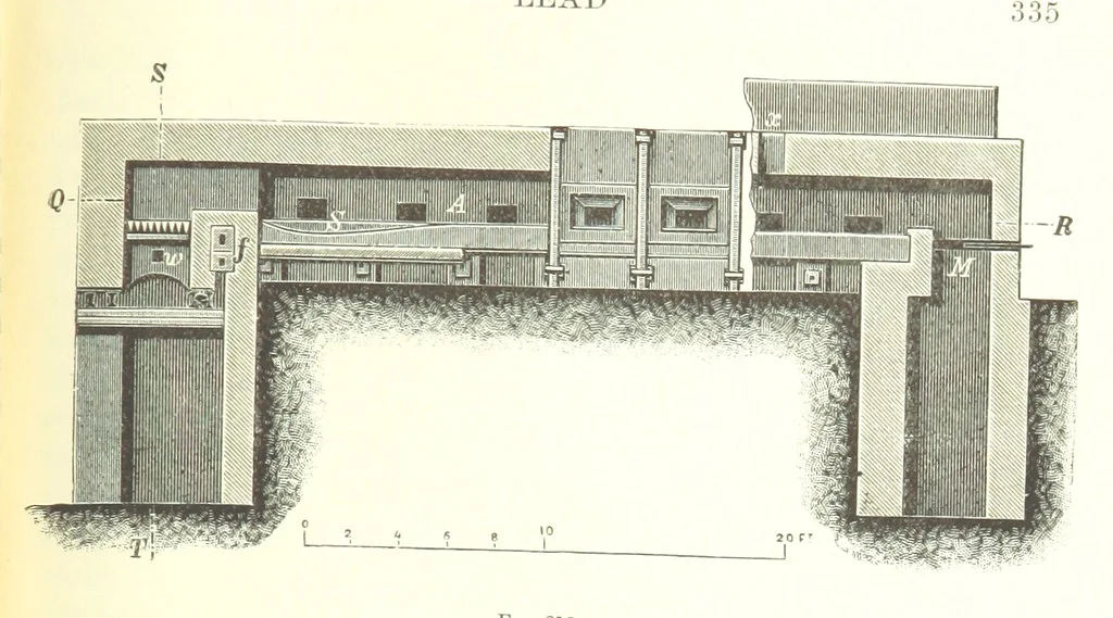 An illustration from Handbook of Metallurgy ... Translated by H. Louis, 1898, leaf 355