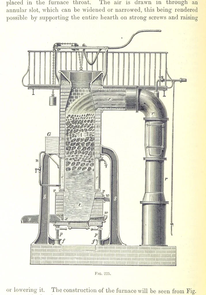 An illustration from Handbook of Metallurgy ... Translated by H. Louis, 1898, leaf 370