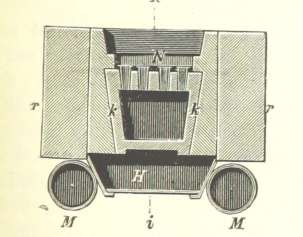 An illustration from Handbook of Metallurgy ... Translated by H. Louis, 1898, leaf 387