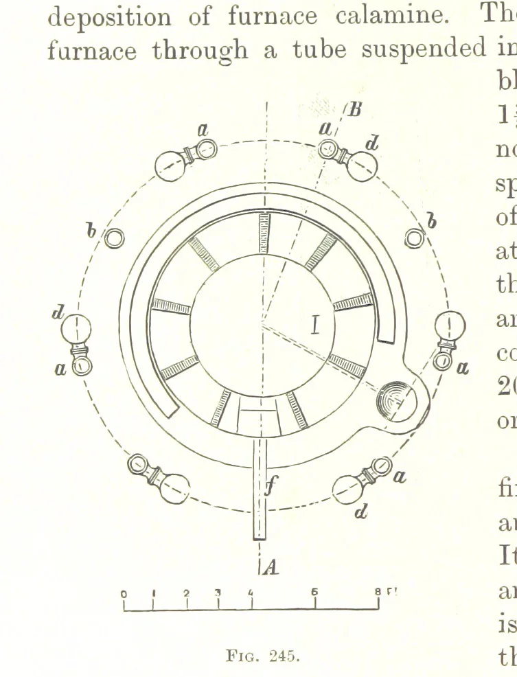 An illustration from Handbook of Metallurgy ... Translated by H. Louis, 1898, leaf 390