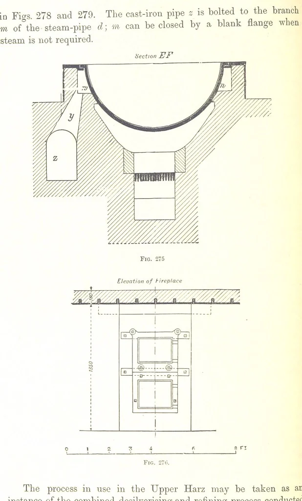 An illustration from Handbook of Metallurgy ... Translated by H. Louis, 1898, leaf 458