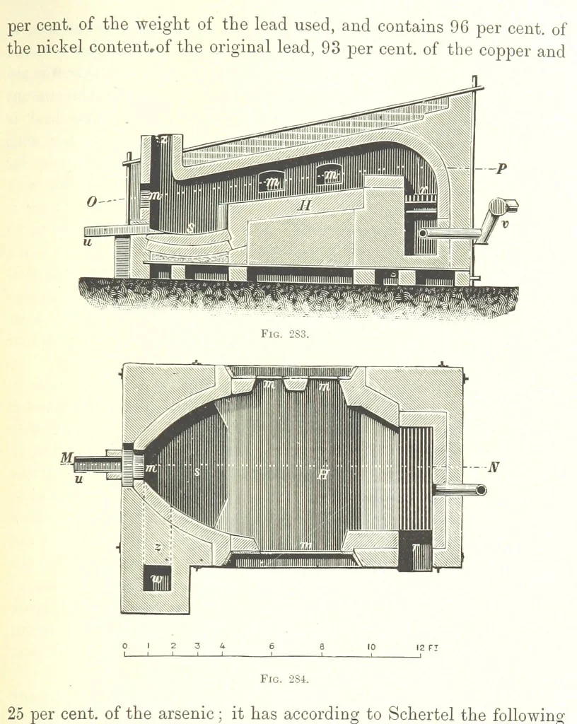 An illustration from Handbook of Metallurgy ... Translated by H. Louis, 1898, leaf 465