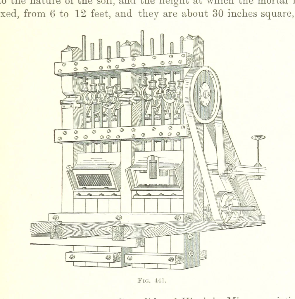 An illustration from Handbook of Metallurgy ... Translated by H. Louis, 1898, leaf 671
