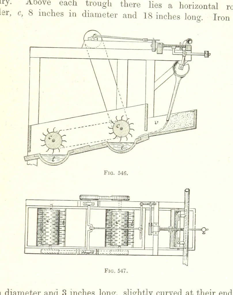 An illustration from Handbook of Metallurgy ... Translated by H. Louis, 1898, leaf 819