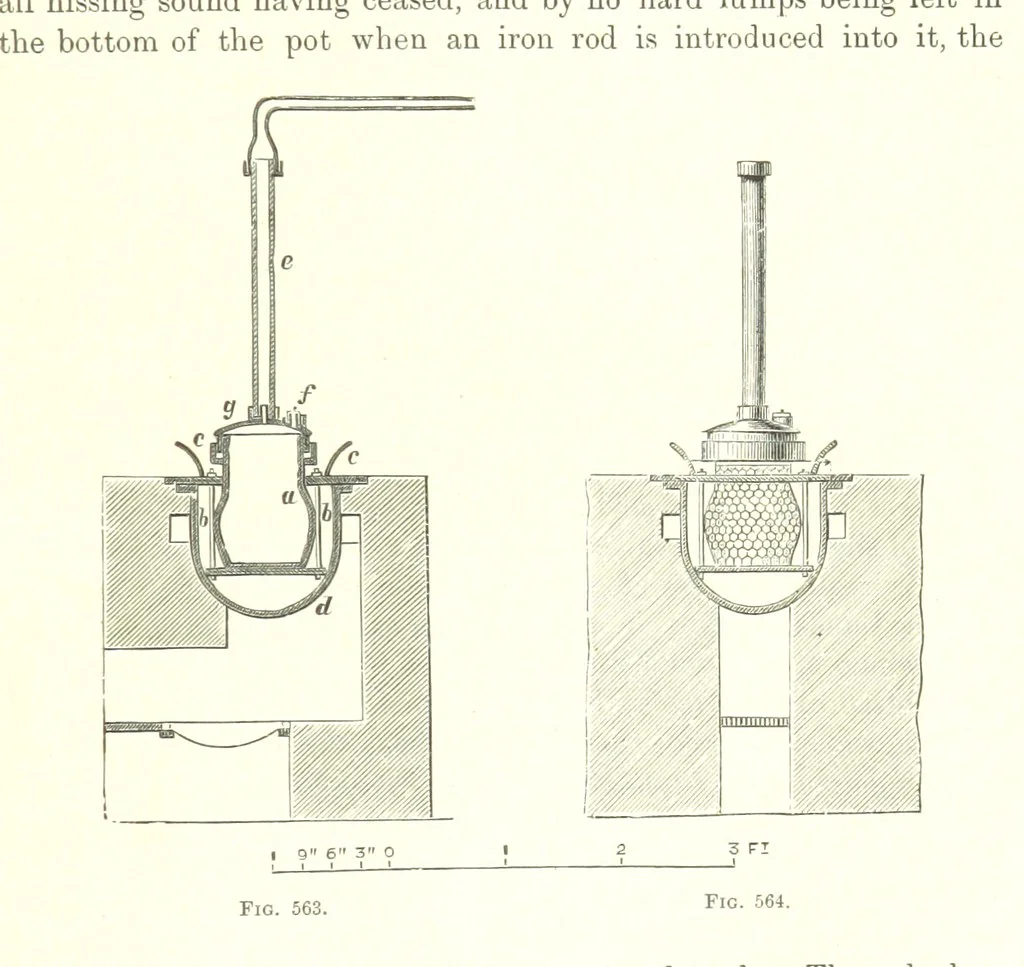 An illustration from Handbook of Metallurgy ... Translated by H. Louis, 1898, leaf 881