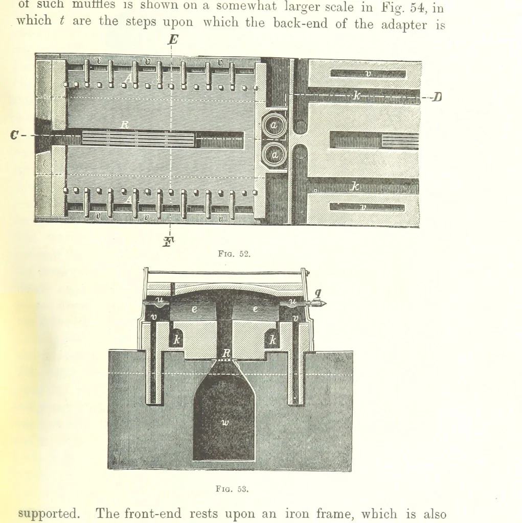 An illustration from Handbook of Metallurgy ... Translated by H. Louis, 1898, leaf 117