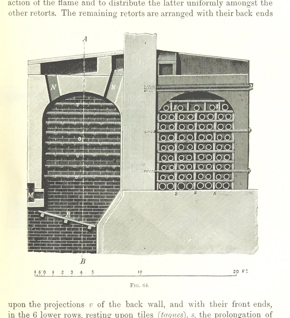 An illustration from Handbook of Metallurgy ... Translated by H. Louis, 1898, leaf 133