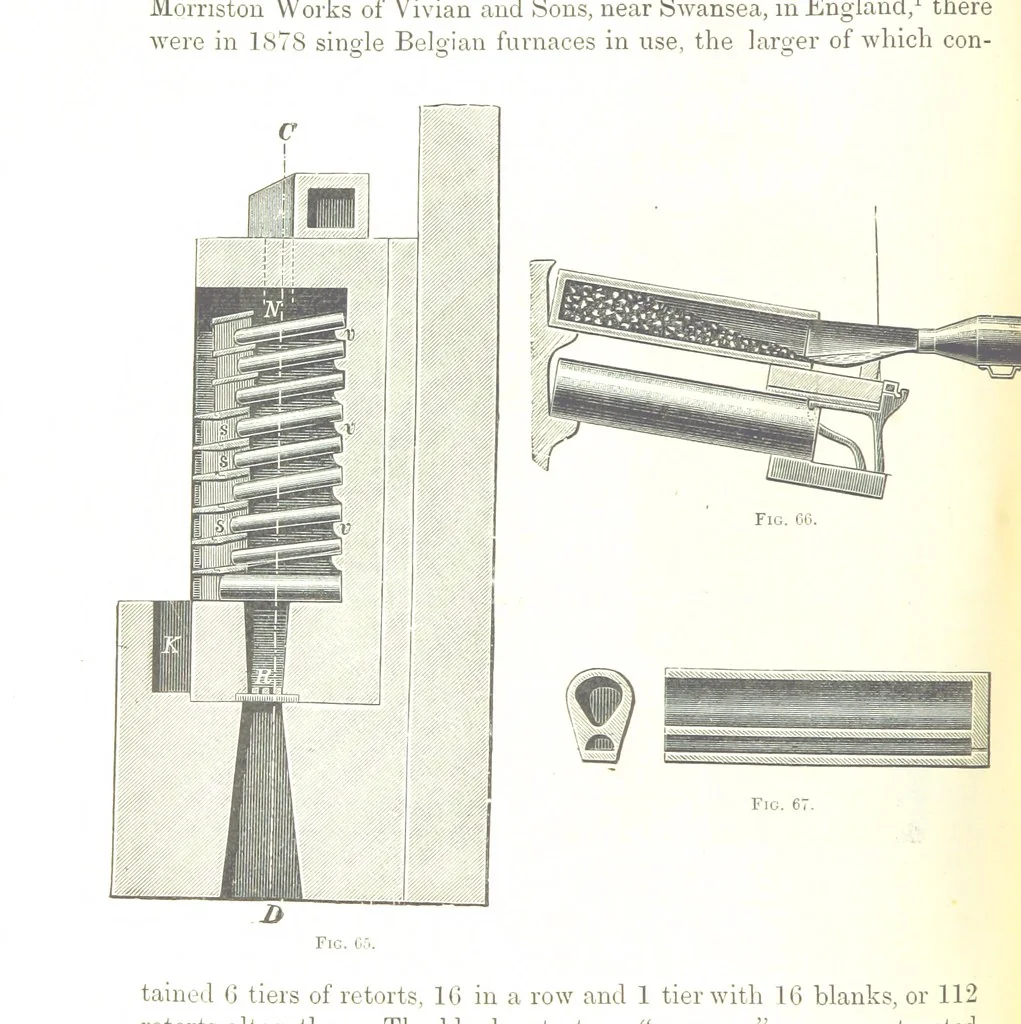 An illustration from Handbook of Metallurgy ... Translated by H. Louis, 1898, leaf 134