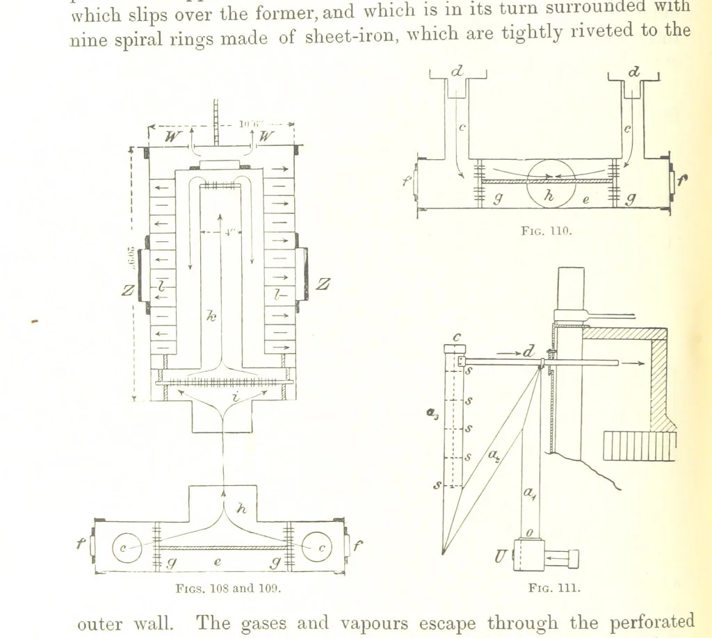 An illustration from Handbook of Metallurgy ... Translated by H. Louis, 1898, leaf 162