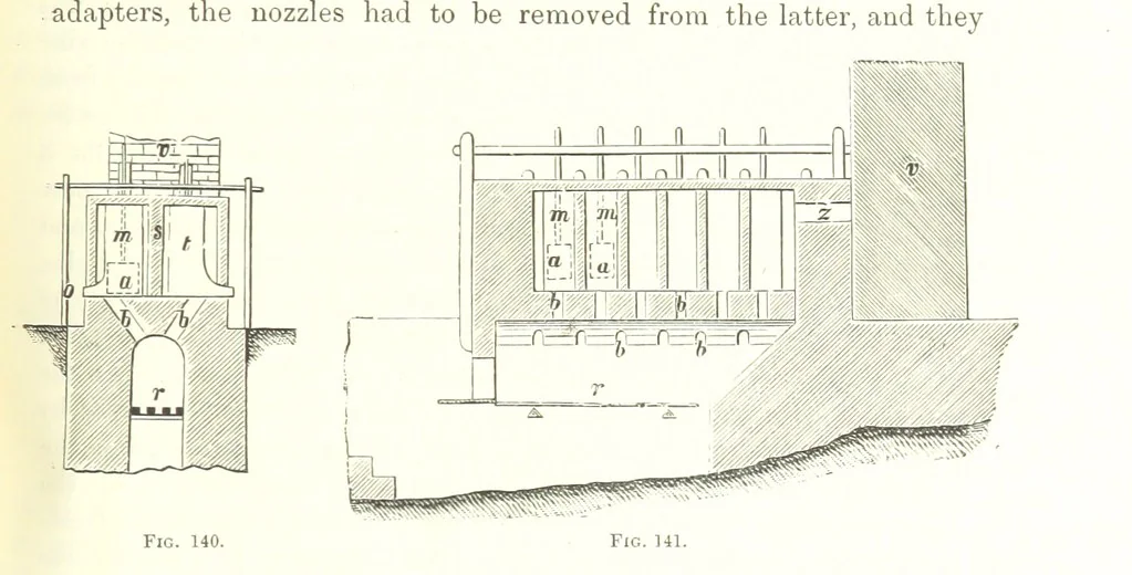 An illustration from Handbook of Metallurgy ... Translated by H. Louis, 1898, leaf 195