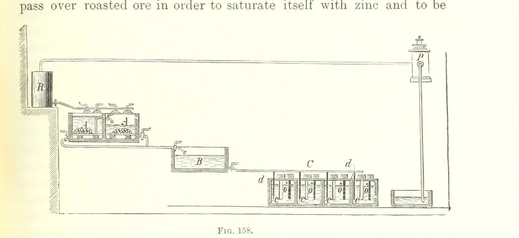 An illustration from Handbook of Metallurgy ... Translated by H. Louis, 1898, leaf 231
