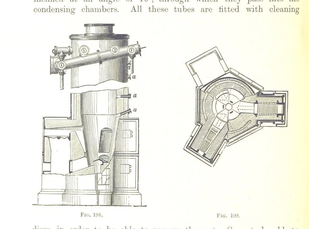 An illustration from Handbook of Metallurgy ... Translated by H. Louis, 1898, leaf 302