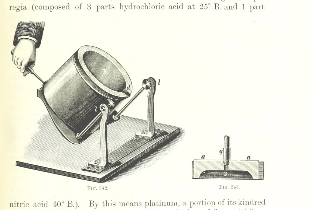 An illustration from Handbook of Metallurgy ... Translated by H. Louis, 1898, leaf 641