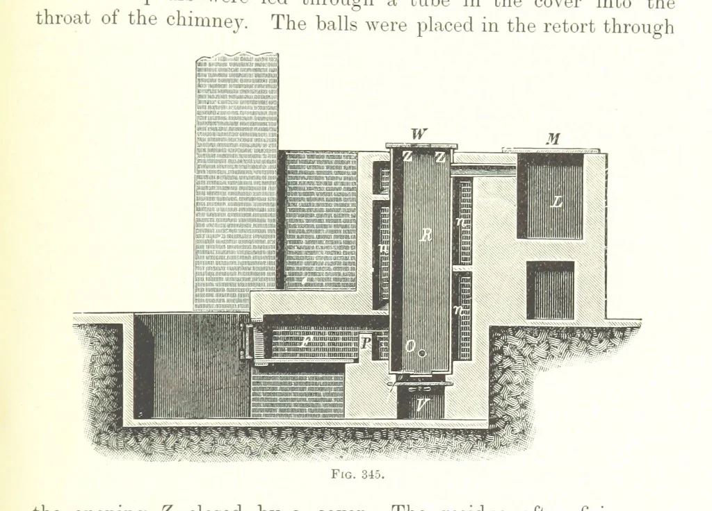 An illustration from Handbook of Metallurgy ... Translated by H. Louis, 1898, leaf 659