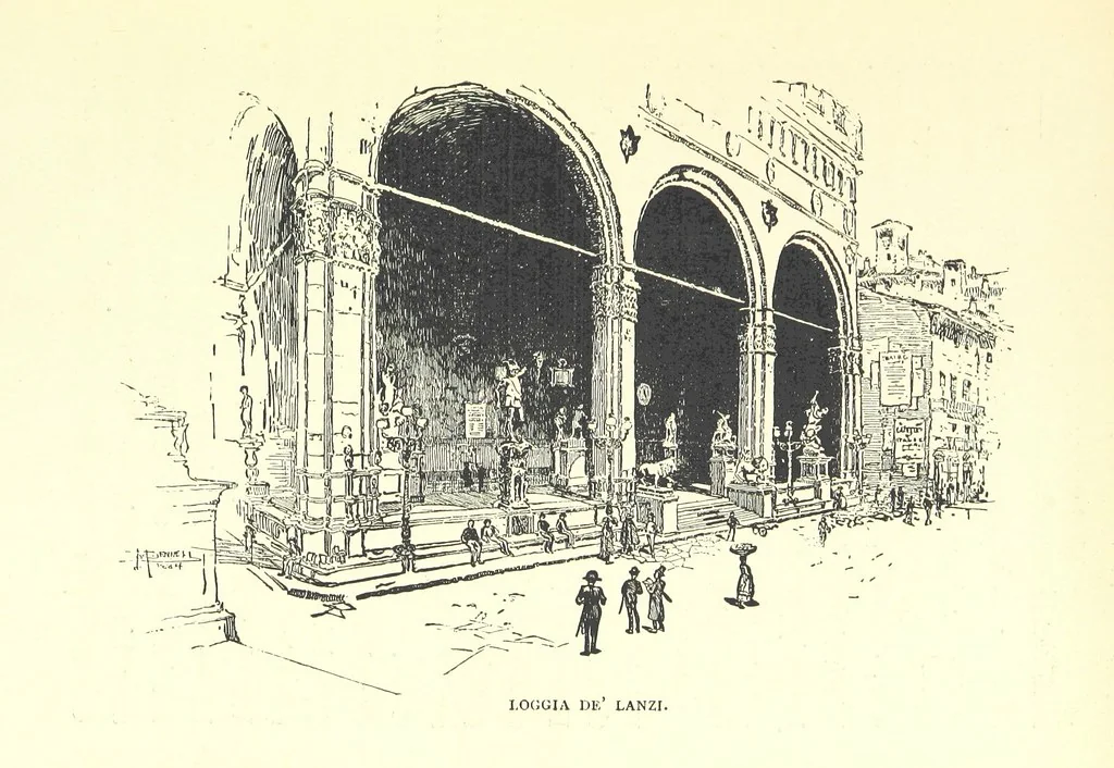An illustration from Tuscan Studies and Sketches. ... Illustrated, 1887, leaf 59