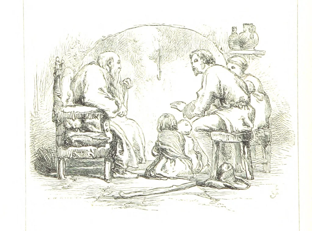 An illustration from The Poetical Works of Sir Walter Scott ... With a memoir of the author. Illustrated by many engravings, etc, 1857, leaf 108