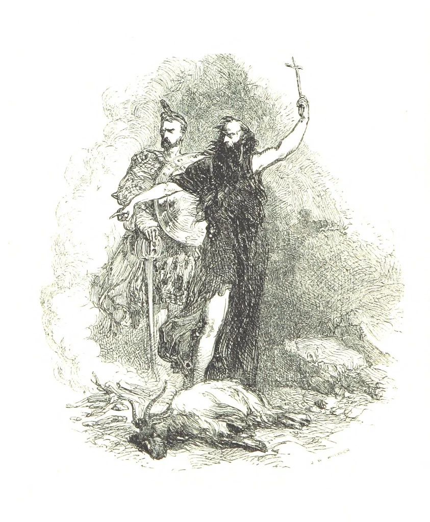 An illustration from The Poetical Works of Sir Walter Scott ... With a memoir of the author. Illustrated by many engravings, etc, 1857, leaf 254