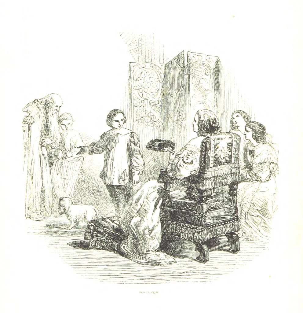 An illustration from The Poetical Works of Sir Walter Scott ... With a memoir of the author. Illustrated by many engravings, etc, 1857, leaf 26