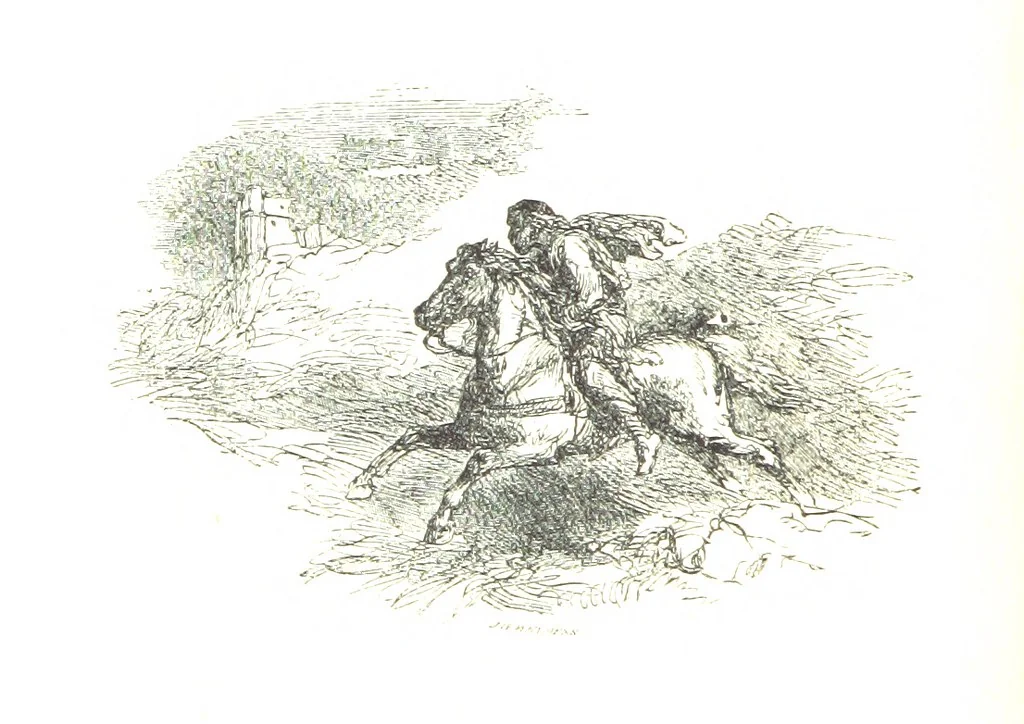 An illustration from The Poetical Works of Sir Walter Scott ... With a memoir of the author. Illustrated by many engravings, etc, 1857, leaf 360