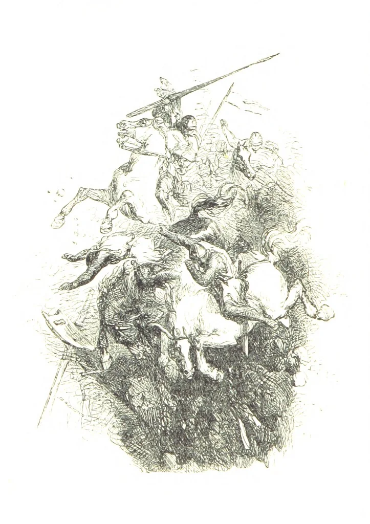 An illustration from The Poetical Works of Sir Walter Scott ... With a memoir of the author. Illustrated by many engravings, etc, 1857, leaf 598