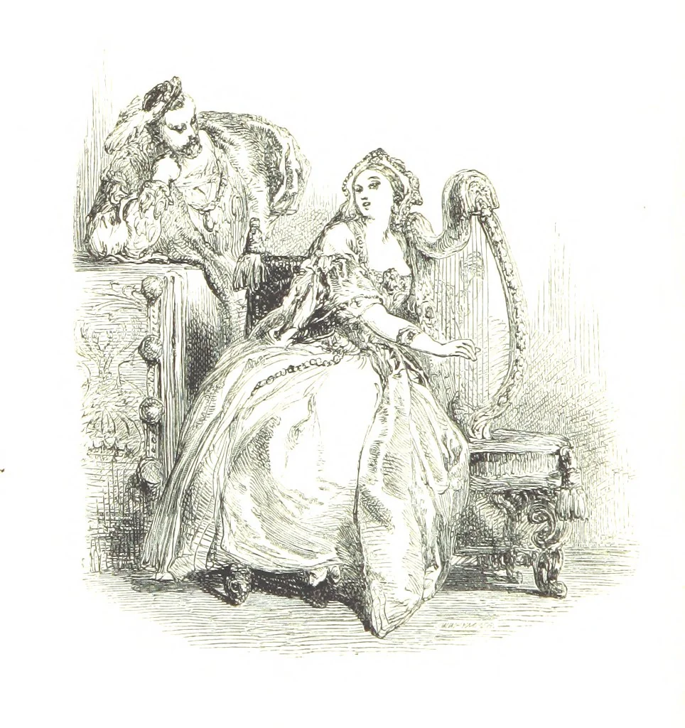 An illustration from The Poetical Works of Sir Walter Scott ... With a memoir of the author. Illustrated by many engravings, etc, 1857, leaf 600