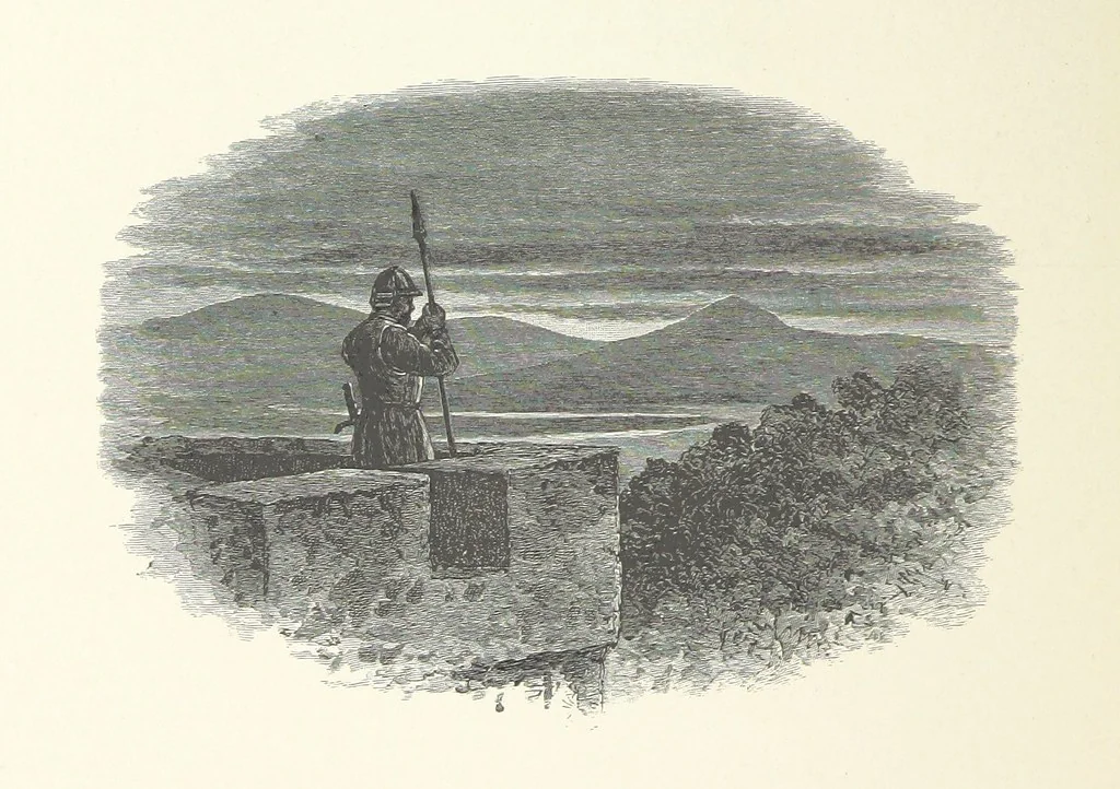 An illustration from The Lay of the Last Minstrel. By Sir Walter Scott. With notes and a chronological summary of his life, and index, 1887, leaf 104